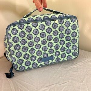 Vera Bradley Floral Cosmetic Bag - Green and Gray